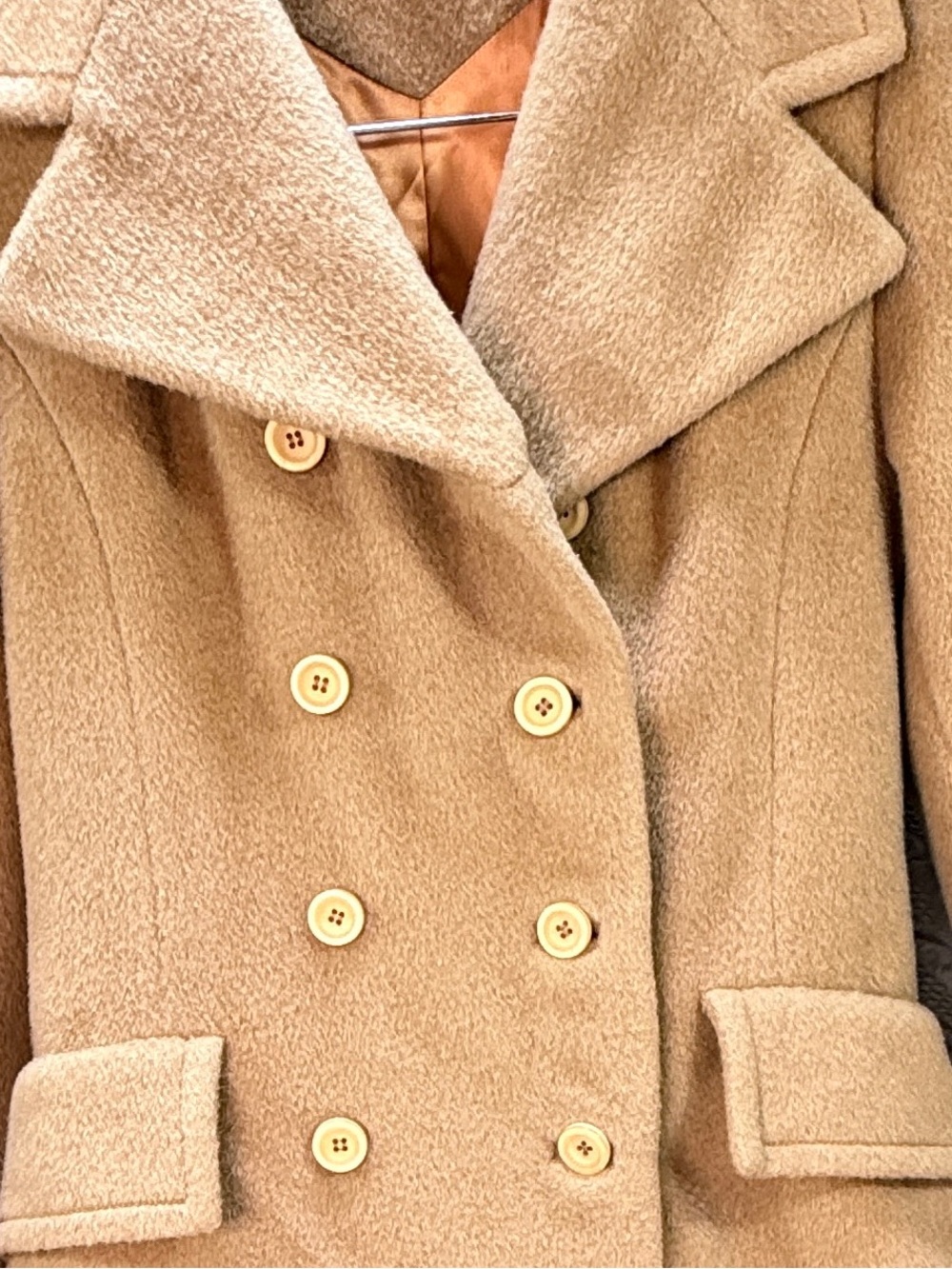 Vintage Worumbo 100 Pure Wool Maxi Coat Union Made Camel Womens Small - Picture 10 of 13